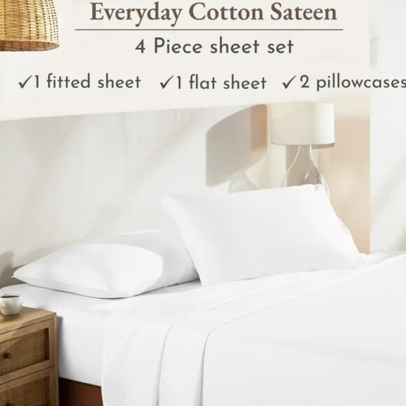 Queen White Sheet Set OEKO-TEX® - Picture 3 of 4